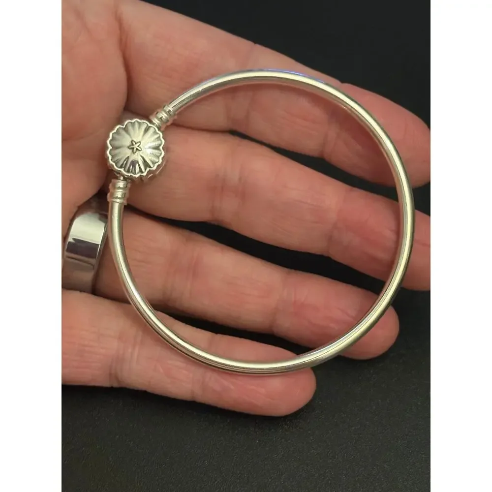 Pandora 925 ALE Charm Bracelet with Box Sterling Silver Sz 6.25